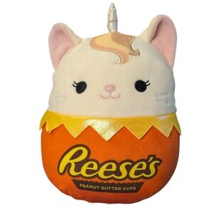 Squishmallow Reese's Unicorn Cat  Orange Cream Yellow Peanut Butter Chocolate